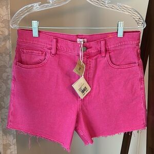 FAHERTY sun washed denim pink cutoff short